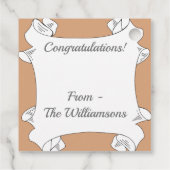 Oranje waterloperventilator bedankjes labels (Achterkant)