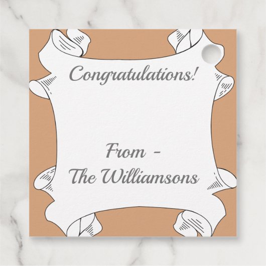 Oranje waterloperventilator bedankjes labels (Achterkant)