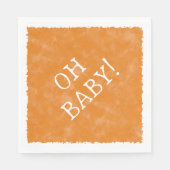 Oranje Waterverf aangepaste tekst Baby shower Oh B Servet (Voorkant)