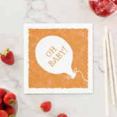 Oranje Waterverf aangepaste tekst Baby shower Oh B Servet (Insitu)