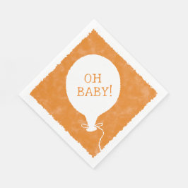 Oranje Waterverf aangepaste tekst Baby shower Oh B Servet