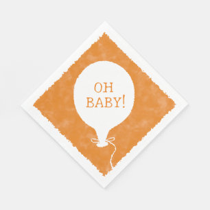 Oranje Waterverf aangepaste tekst Baby shower Oh B Servet