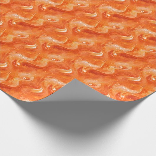 Oranje Waterverf Abstract Cadeaupapier (Hoek)