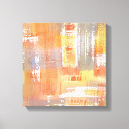 Oranje Waterverf Abstract Canvas Afdruk