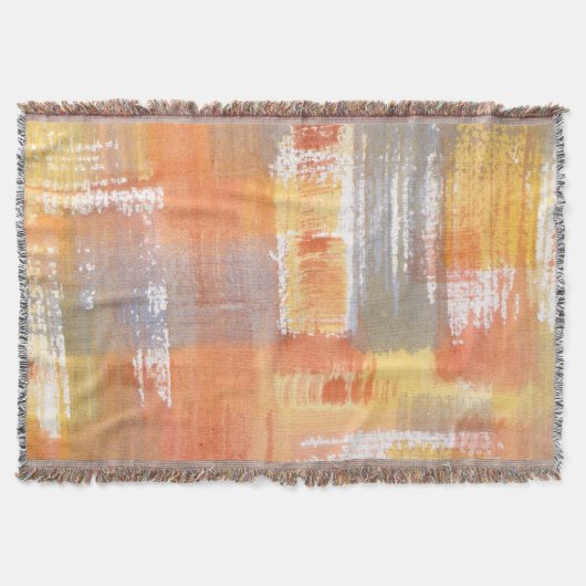 Oranje Waterverf Abstract Deken (Voorkant)