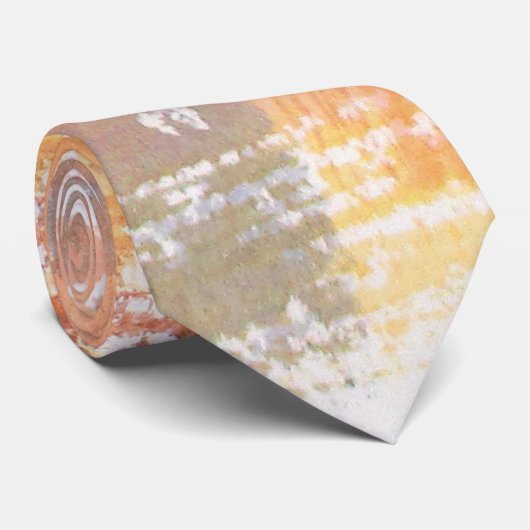 Oranje Waterverf Abstract Stropdas (Opgerold)