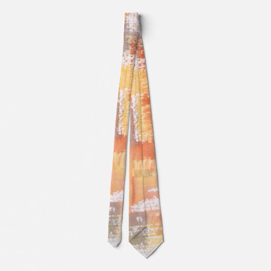 Oranje Waterverf Abstract Stropdas (Achterkant)