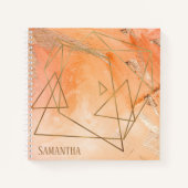 Oranje Waterverf Abstracte benaming Typografie Notitieboek (Voorkant)