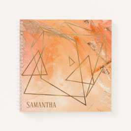 Oranje Waterverf Abstracte benaming Typografie Notitieboek