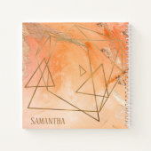 Oranje Waterverf Abstracte benaming Typografie Notitieboek (Achterkant)