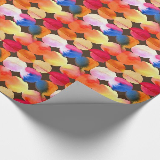 Oranje waterverf abstracte kunst cadeaupapier (Hoek)