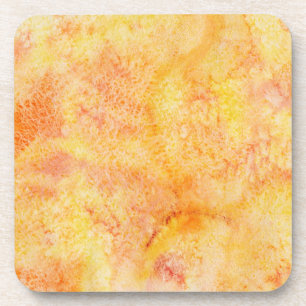 Oranje Waterverf Achtergrond Bier Onderzetter