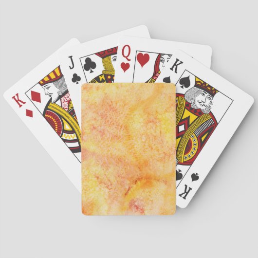 Oranje Waterverf Achtergrond Pokerkaarten (Achterkant)