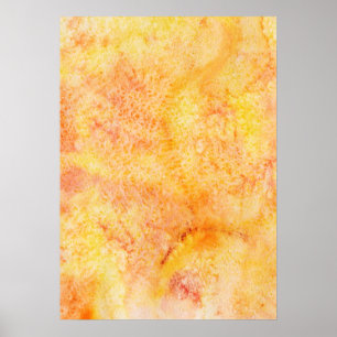 Oranje Waterverf Achtergrond Poster