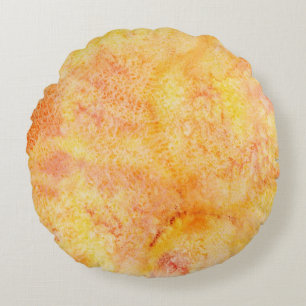 Oranje Waterverf Achtergrond Rond Kussen