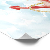 Oranje Waterverf Anchor Poster (Hoek)