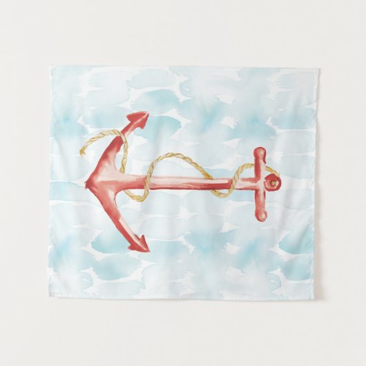 Oranje Waterverf Anchor Wandkleed (Voorkant (horizontaal))