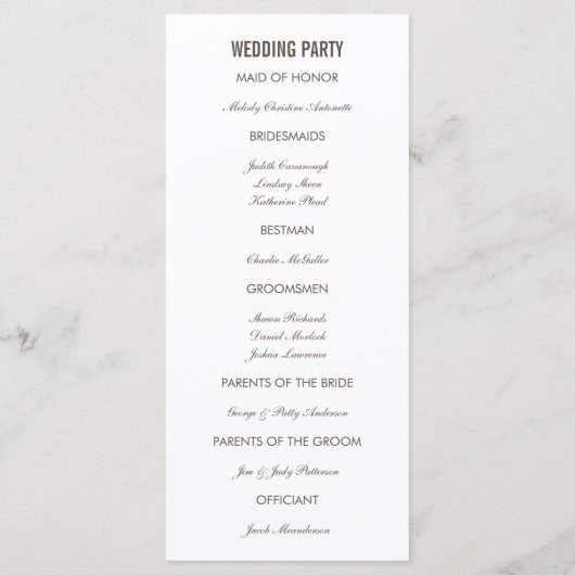 Oranje Waterverf Antler Wedding Modern programma Programmakaart (Achterkant)