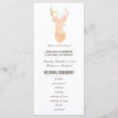 Oranje Waterverf Antler Wedding Modern programma Programmakaart (Voorkant)