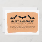Oranje Waterverf Bats Halloween Party nodigt uit Kaart (Voorkant)