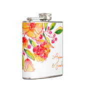  Oranje Waterverf Bloemen Aangepast Heupfles (Rechts)