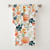 Oranje Waterverf bloemen Bad Handdoek (Insitu)