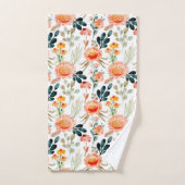 Oranje Waterverf bloemen Bad Handdoek (Handdoek)