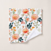 Oranje Waterverf bloemen Bad Handdoek (Wasdoekje)