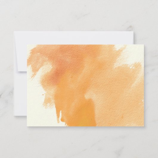 Oranje waterverf bloemen bloeiend herfst bruiloft RSVP kaartje (Achterkant)