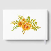 Oranje waterverf bloemen en typografie bruiloft gastenboek (Achterkant)