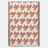 Oranje Waterverf Bloemen I Deken (Voorkant Verticaal)