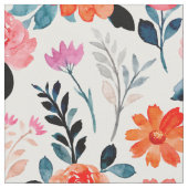 Oranje Waterverf bloemen Stof (Close Up)