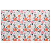 Oranje Waterverf bloemen Stof (Fat Quarter)