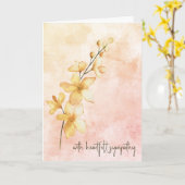 Oranje Waterverf bloemen sympathie Kaart (Gele Bloem)