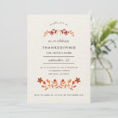 Oranje Waterverf Bloemen Thanksgiving Partij Kaart (Staand voorkant)