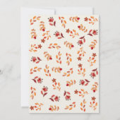 Oranje Waterverf Bloemen Thanksgiving Partij Kaart (Achterkant)