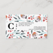 Oranje Waterverf bloemen Visitekaartje (Achterkant)