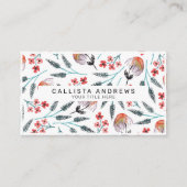 Oranje Waterverf bloemen Visitekaartje (Voorkant)