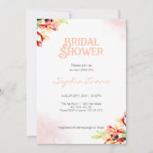 Oranje Waterverf Bloemen Wit Vrijgezellenfeest Kaart (Voorkant)