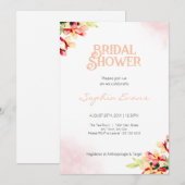 Oranje Waterverf Bloemen Wit Vrijgezellenfeest Kaart (Voorkant / Achterkant)