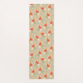 Oranje Waterverf bloemen Yoga Mat (Achterkant)