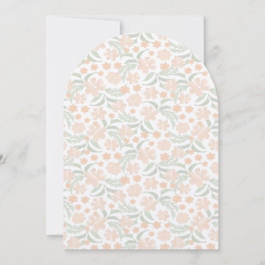 Oranje Waterverf Bloemenbruiloft uitnodiging (Achterkant)