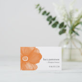 Oranje Waterverf Bloemventilatoren Visitekaartjes (Staand voorkant)