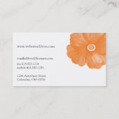 Oranje Waterverf Bloemventilatoren Visitekaartjes (Achterkant)