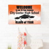 Oranje Waterverf Border Class Reunion Welkom Spandoek (Insitu)