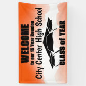 Oranje Waterverf Border Class Reunion Welkom Spandoek (Verticaal)