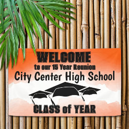 Oranje Waterverf Border Class Reunion Welkom Spandoek