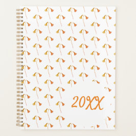 Oranje Waterverf Botanische wilde bloemen in het n Planner