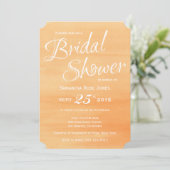 Oranje Waterverf Bridal Shower Invitation Kaart (Staand voorkant)