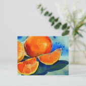 Oranje waterverf briefkaart (Staand voorkant)